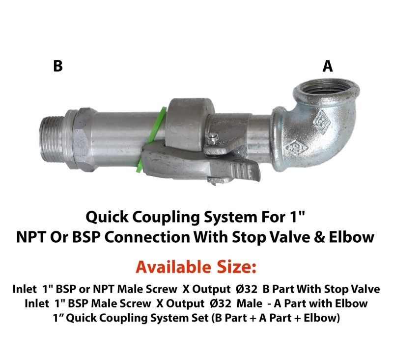 Image de  Quick Coupling System for 1" Connection With Stop Valve & Elbow                                   
