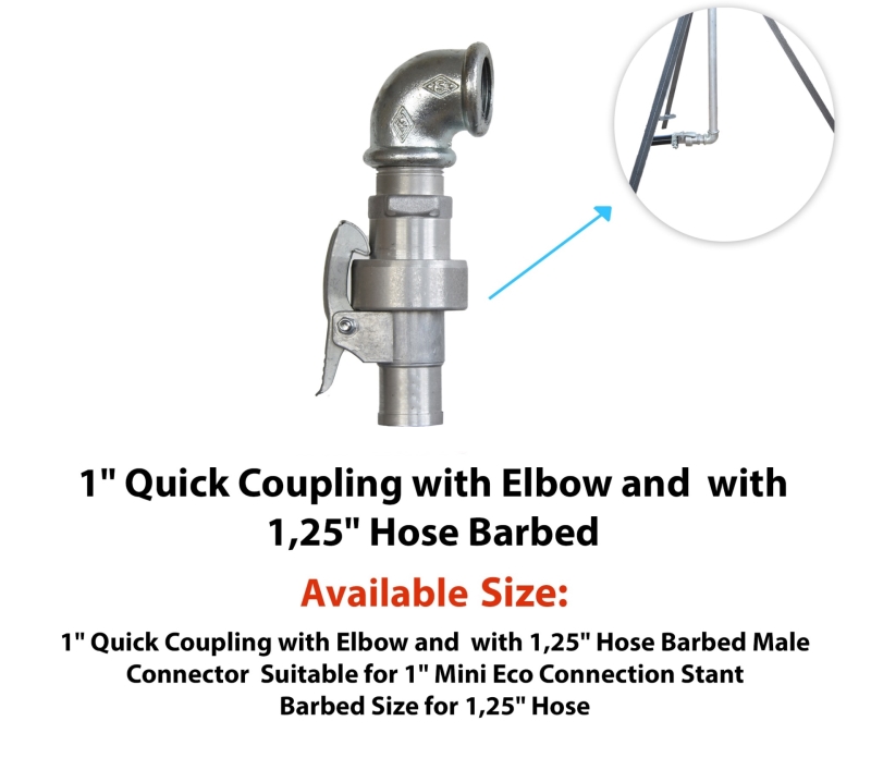 Picture of 1" Quick Coupling with Elbow and with 1,25" Hose Barbed