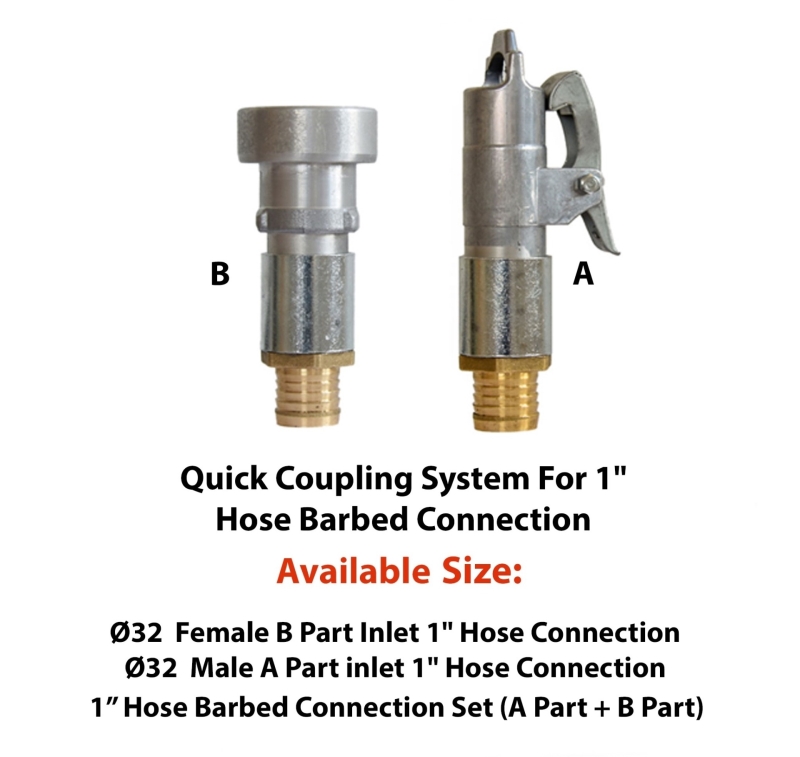 Image de Quick Coupling System For 1" Hose Barbed Connection